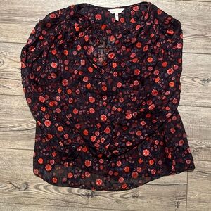 Rebecca Taylor silk blend floral top overtop fancy cover up